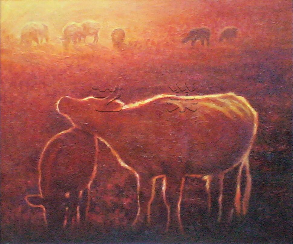 牛的油画(牛的油画作品)
